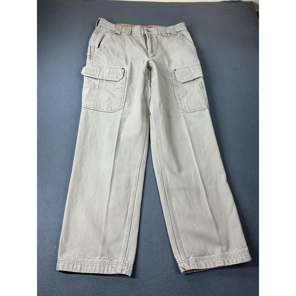 Duluth Trading Co. Pants Mens 36x34 Beige Cargo Relaxed Fit Canvas Workwear